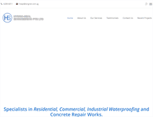 Tablet Screenshot of hydroseal.com.sg